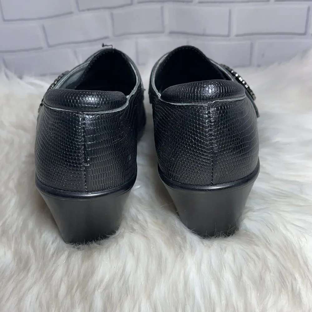 Alegria Holli Hook/Loop Black Strap Heel S…‎